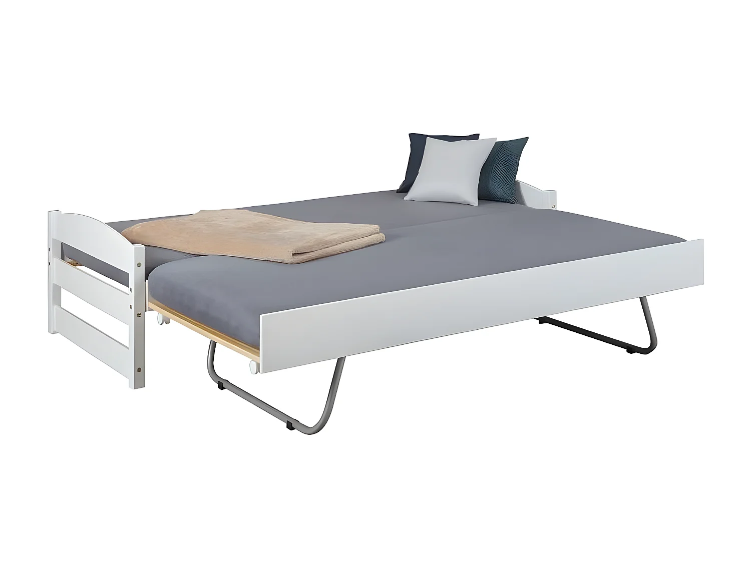 Lit Modulable en Bois "Octar" 90x200cm Blanc