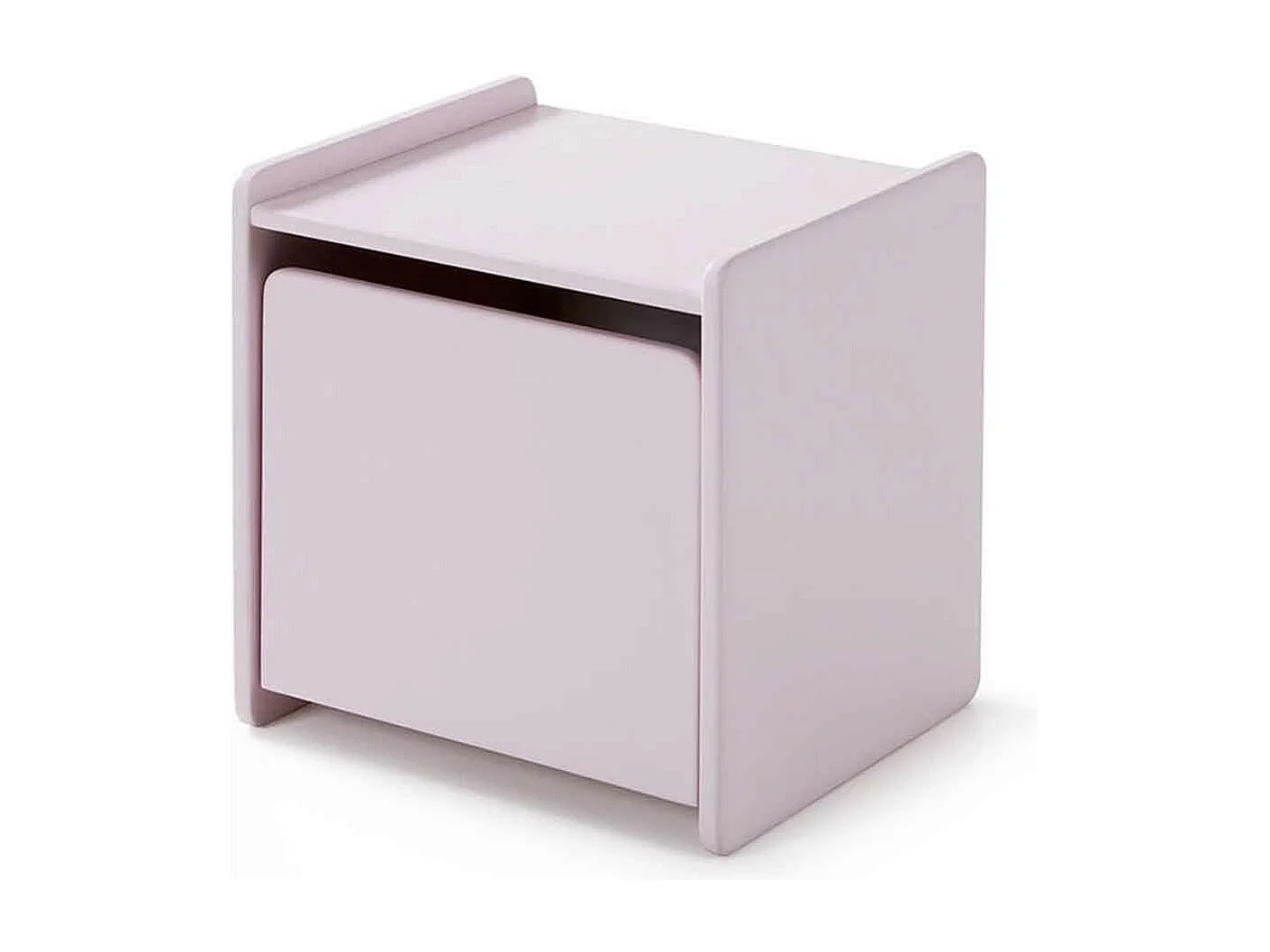 Pack - Lit Enfant, Chevet & 2 Étagères "Kiddy" 90x200cm Rose