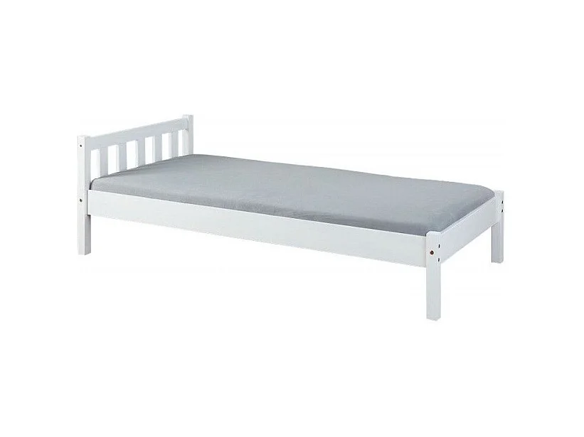 Lit Enfant Bois Massif "Nina" 90x200cm Blanc