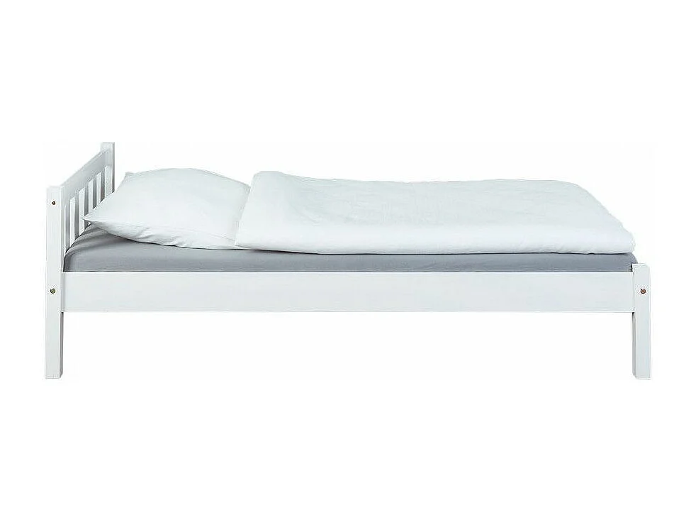 Lit Enfant Bois Massif "Nina" 90x200cm Blanc