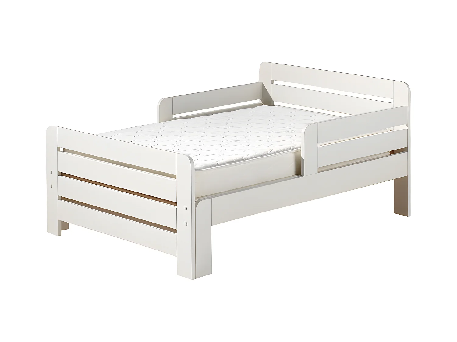 Pack - Lit Évolutif & Matelas Enfant "Jumper" 90x140cm Blanc