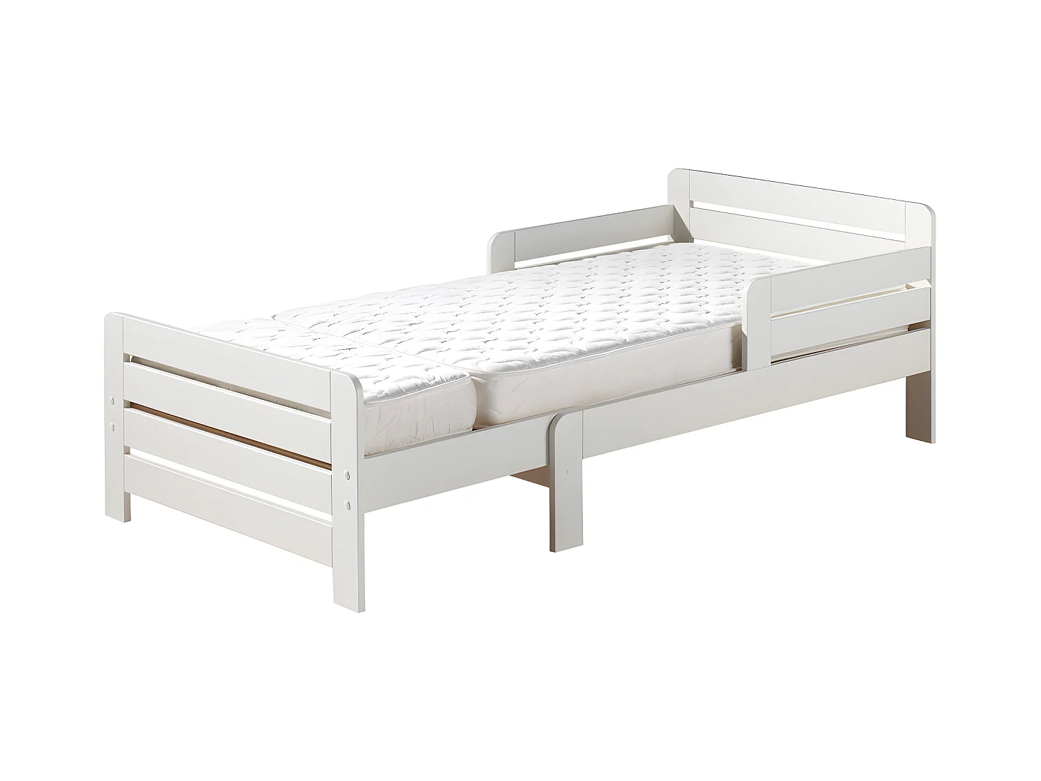 Pack - Lit Évolutif & Matelas Enfant "Jumper" 90x140cm Blanc
