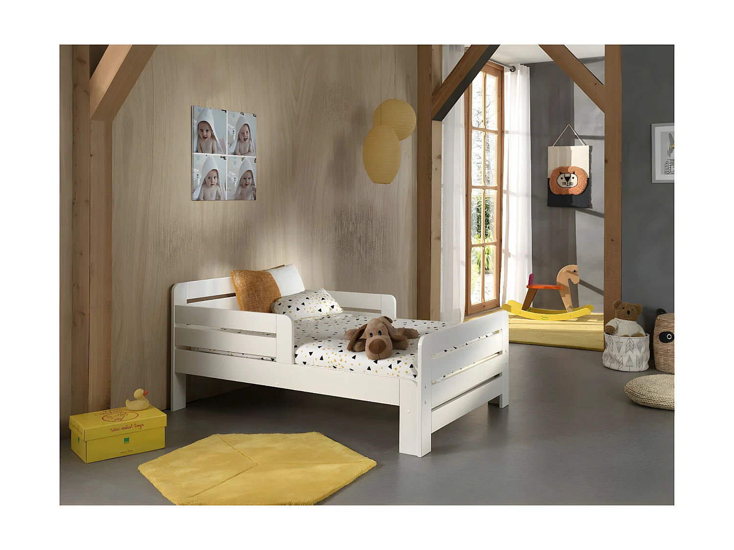 Pack - Lit Évolutif & Matelas Enfant "Jumper" 90x140cm Blanc