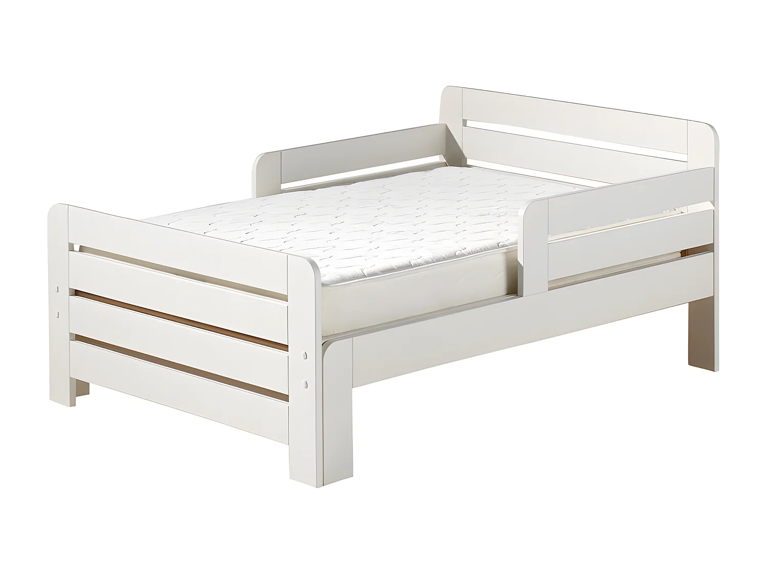 Pack - Lit Évolutif & Matelas Enfant "Jumper" 90x140cm Blanc