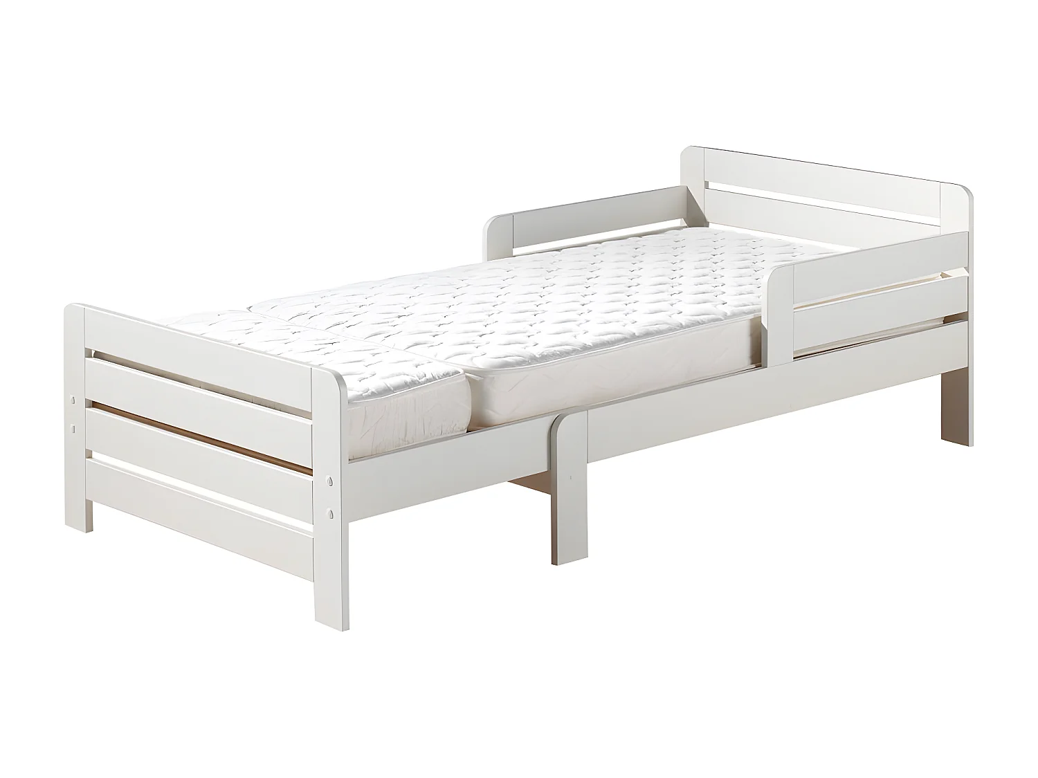 Pack - Lit Évolutif & Matelas Enfant "Jumper" 90x140cm Blanc