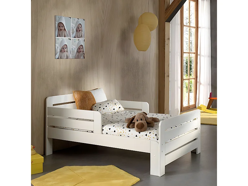 Pack - Lit Évolutif & Matelas Enfant "Jumper" 90x140cm Blanc