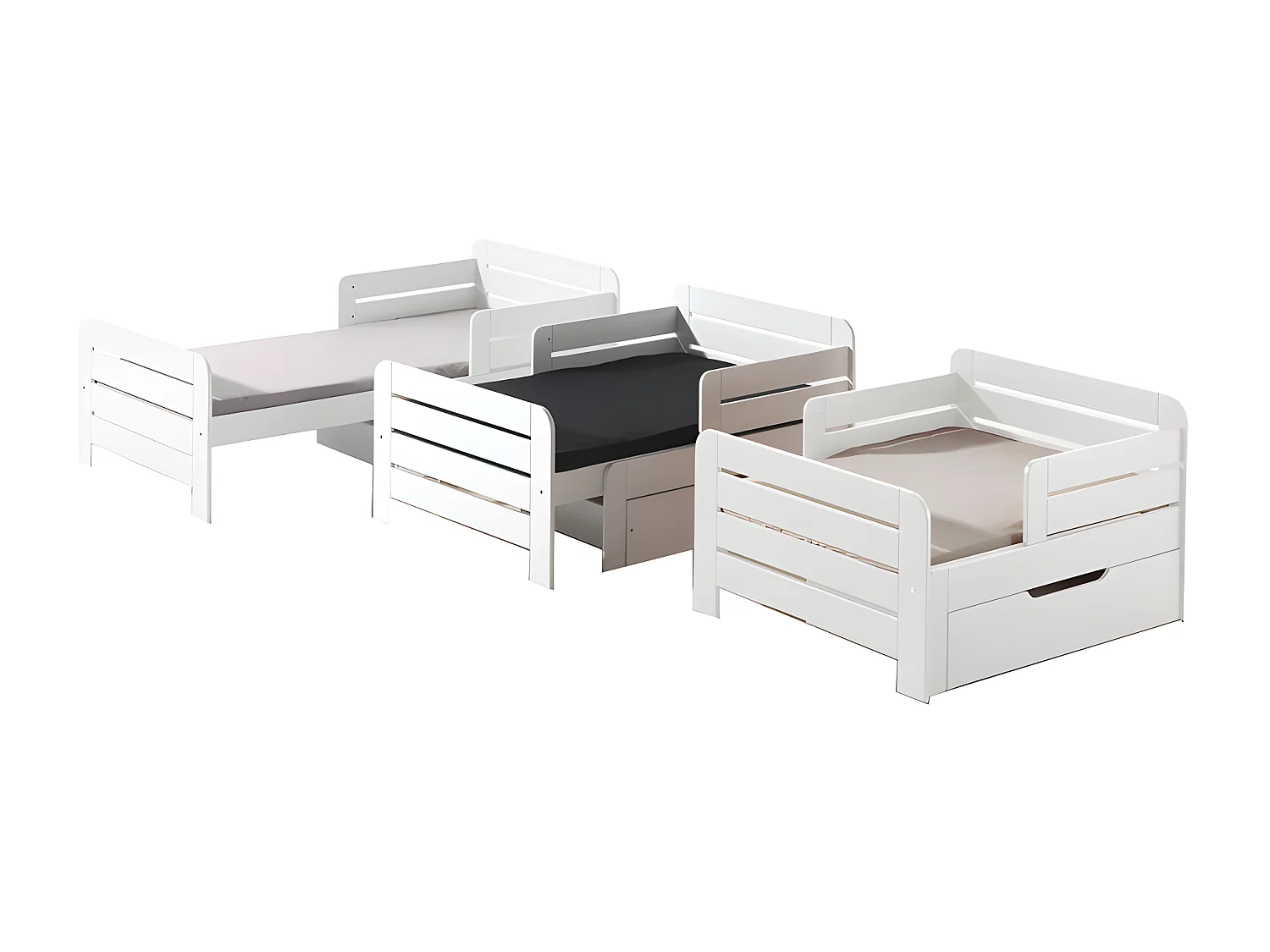 Lit Évolutif avec Tiroir "Jumper" 90x200cm Blanc