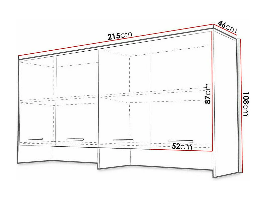 Buffet Concept Pro Lenart Levfere 160, Blanc brillant|Blanc, 108x215cm46cm, Stratifié