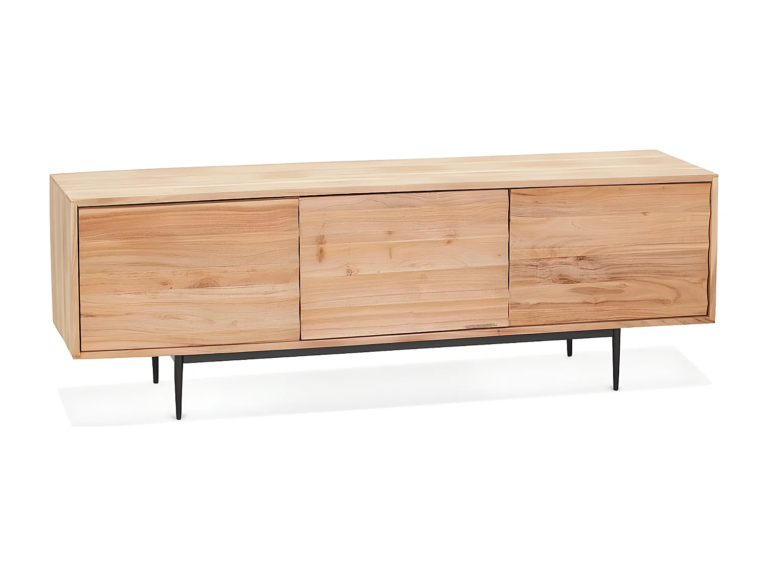 Meuble TV 3 Portes en Bois "Myriam" 147cm Naturel