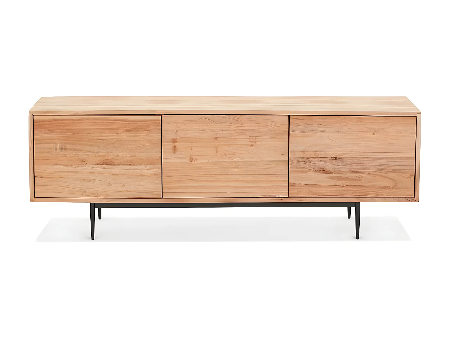 Meuble TV 3 Portes en Bois "Myriam" 147cm Naturel