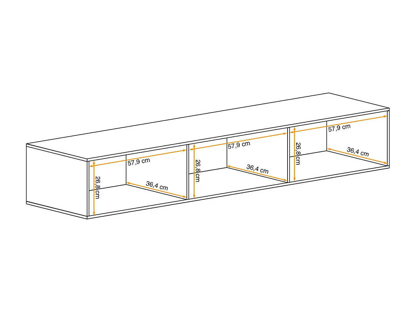 Banc TV Mural Design "Switch" 180cm Noir