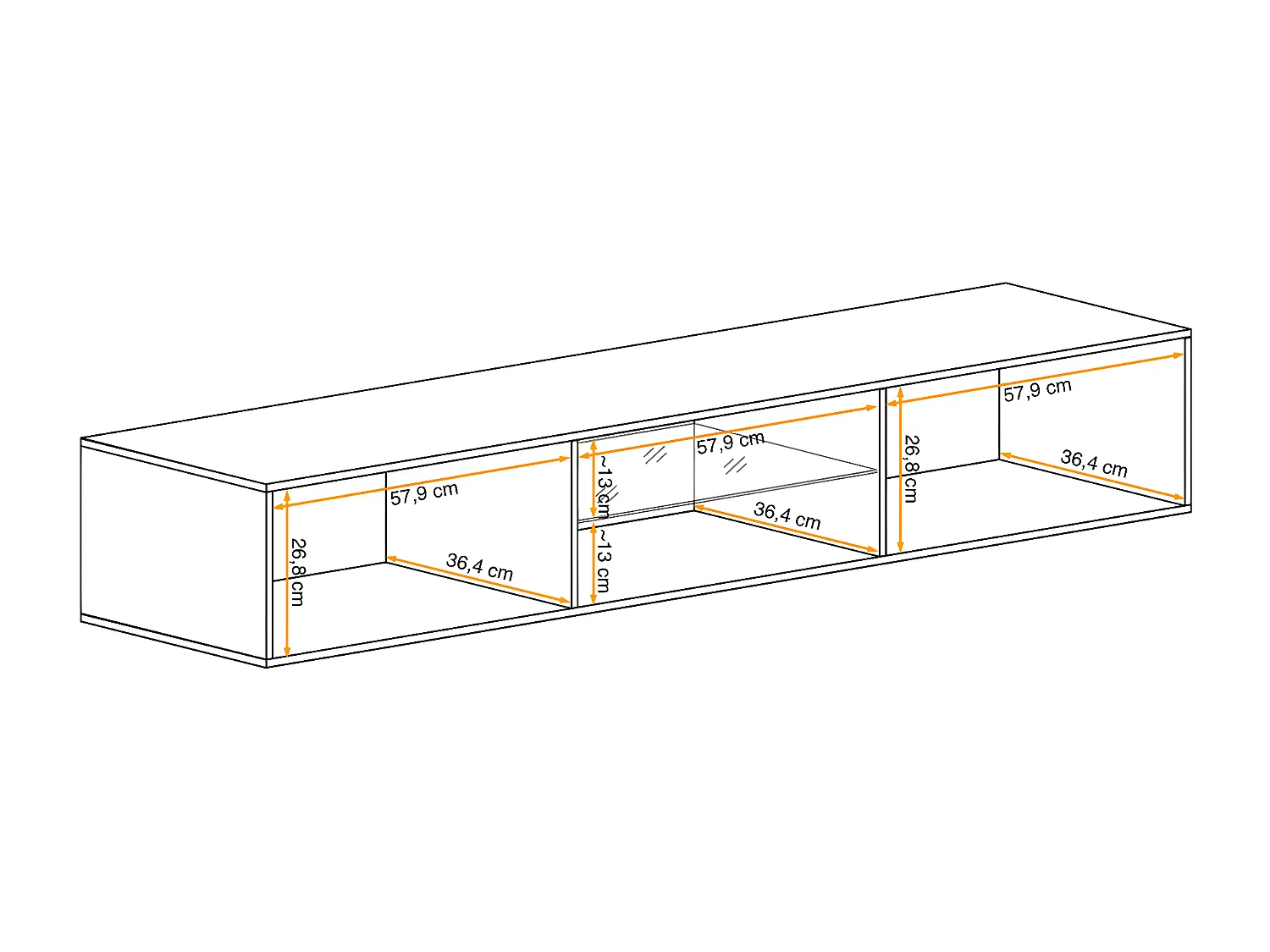 Meuble TV LED Design "Switch III" 180cm Gris
