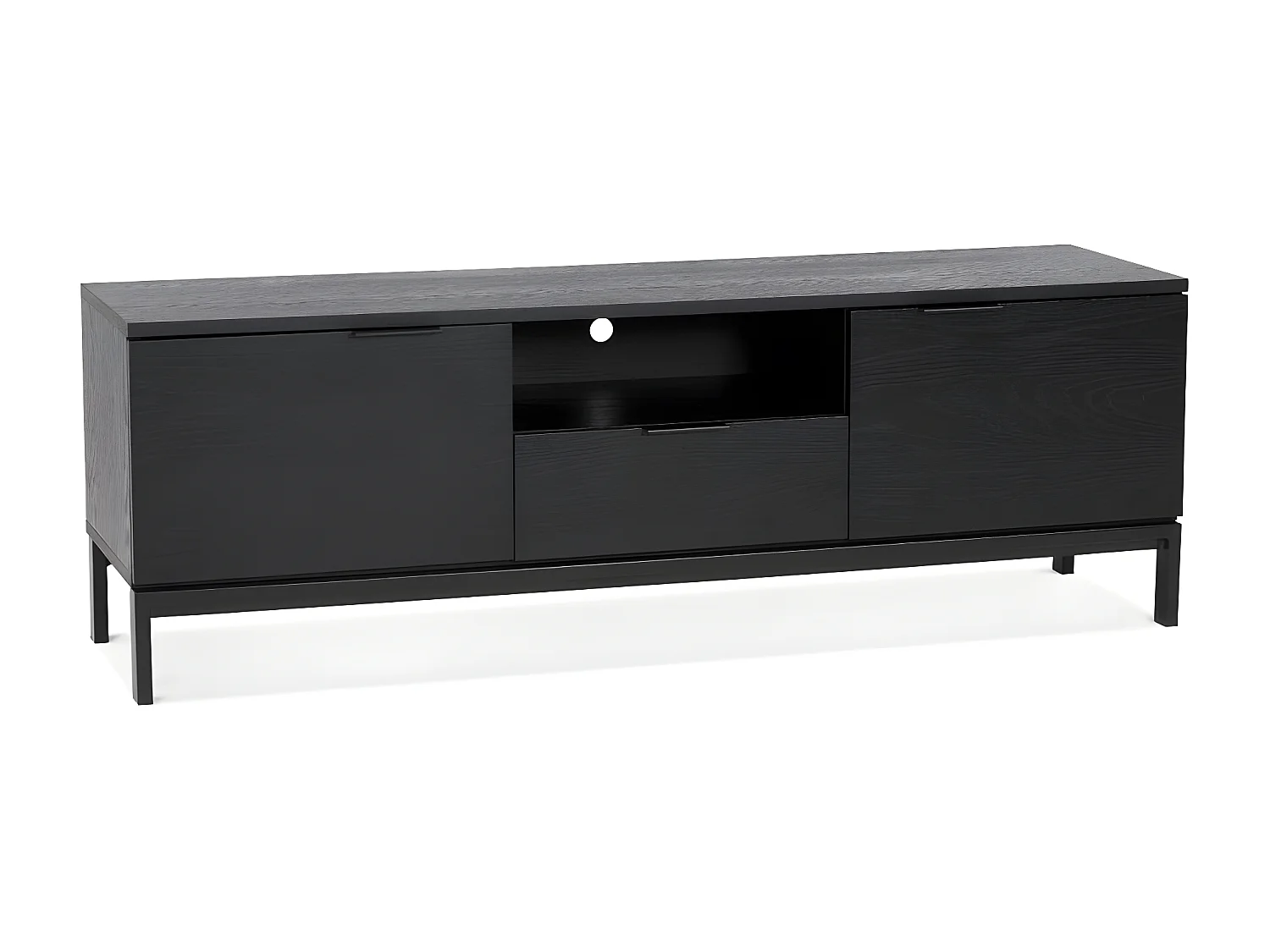 Meuble TV 2 Portes & 1 Tiroir "Kibo" 150cm Noir