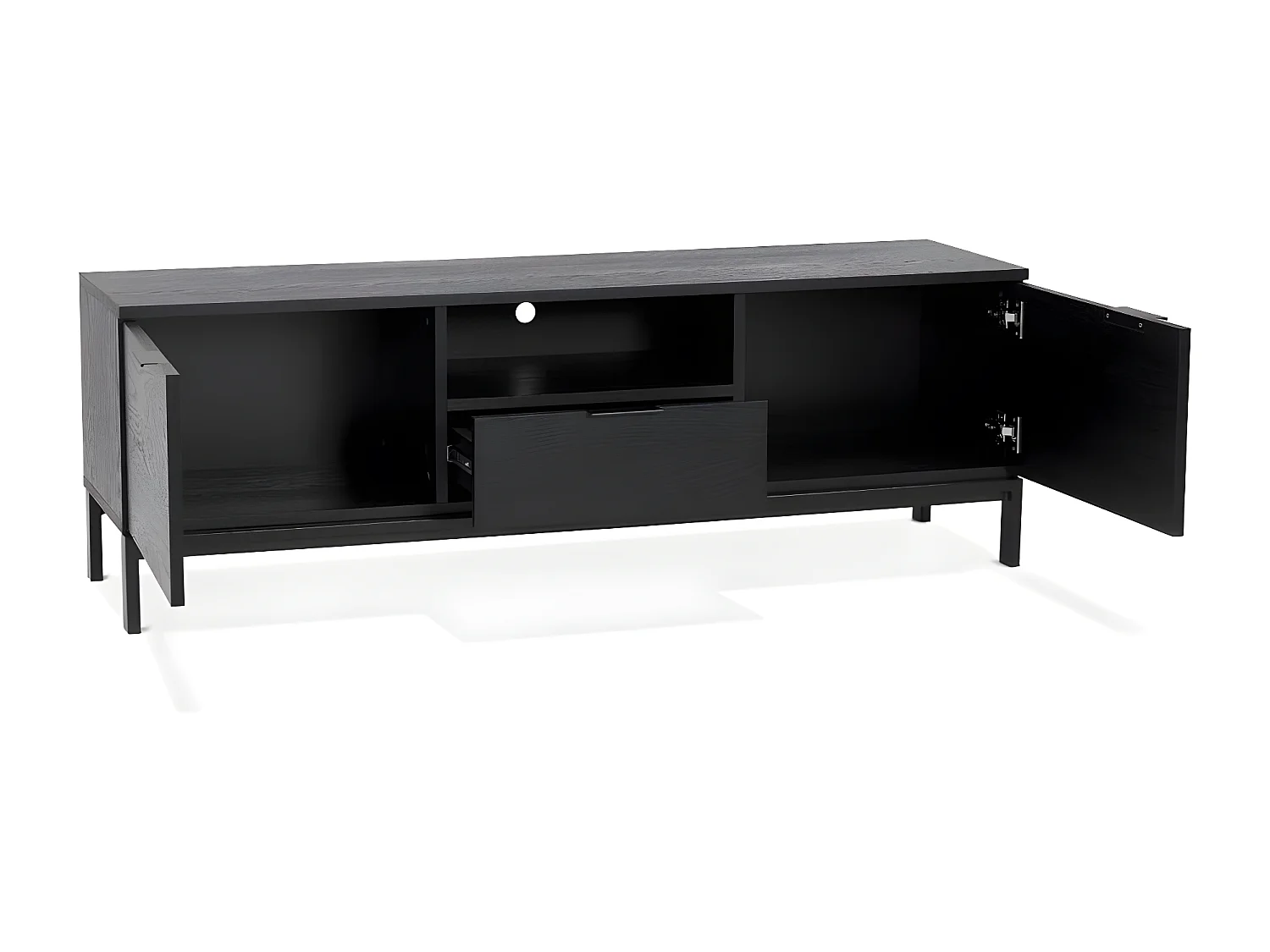 Meuble TV 2 Portes & 1 Tiroir "Kibo" 150cm Noir