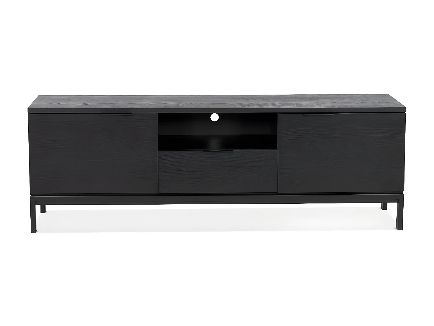 Meuble TV 2 Portes & 1 Tiroir "Kibo" 150cm Noir