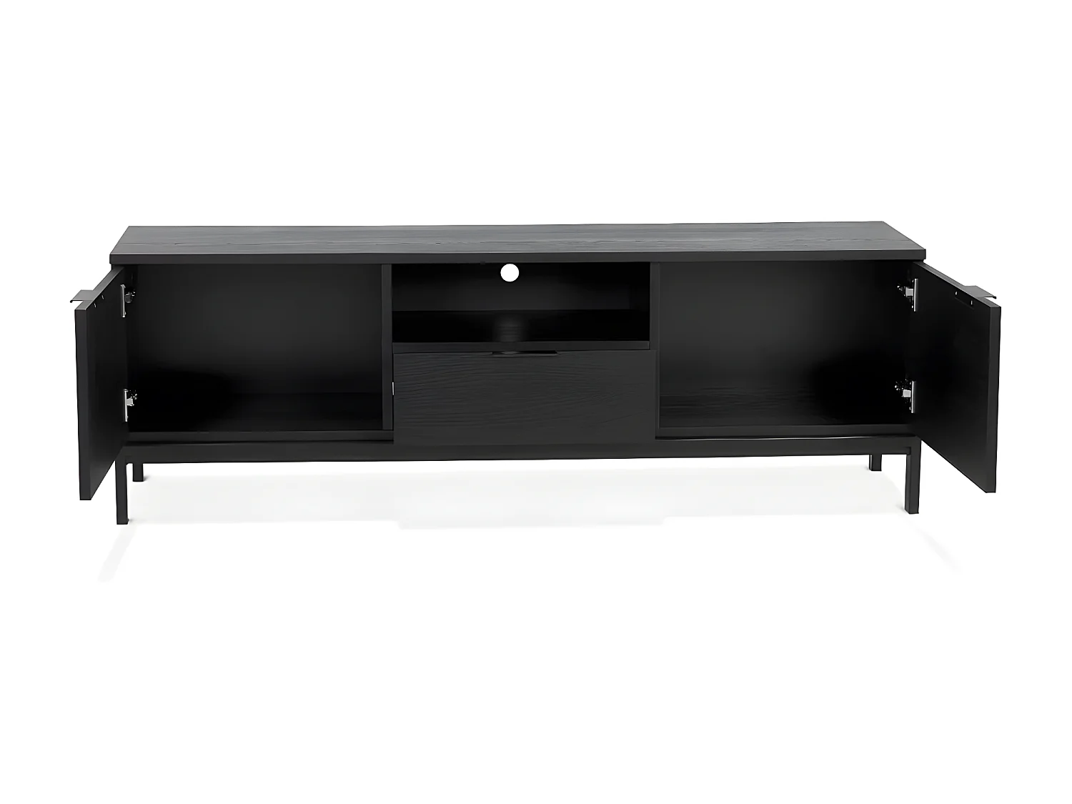 Meuble TV 2 Portes & 1 Tiroir "Kibo" 150cm Noir