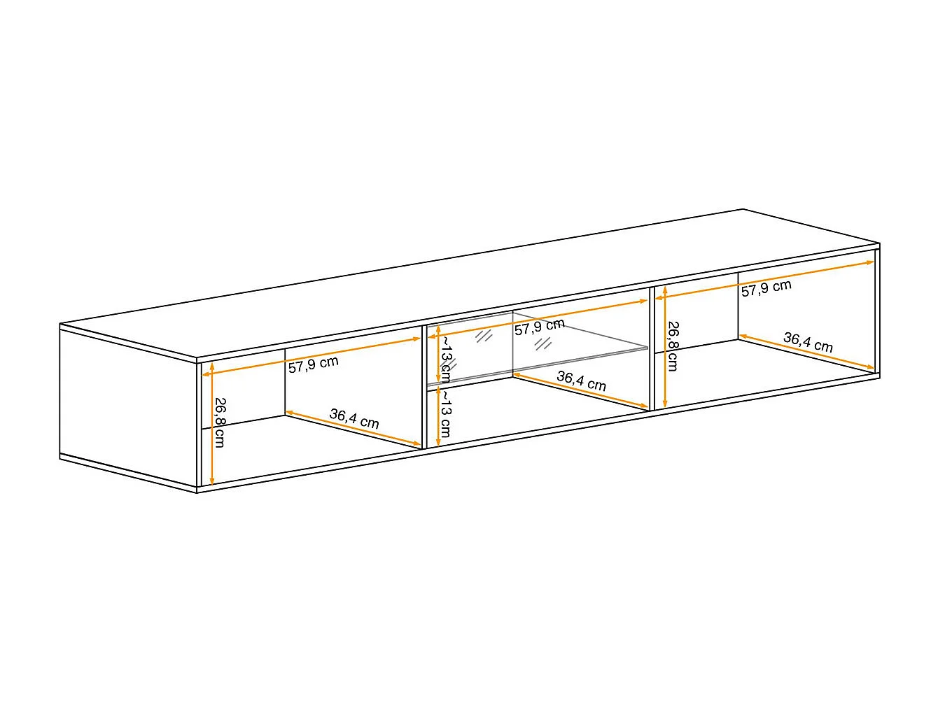 Meuble TV LED Design "Switch III" 180cm Blanc