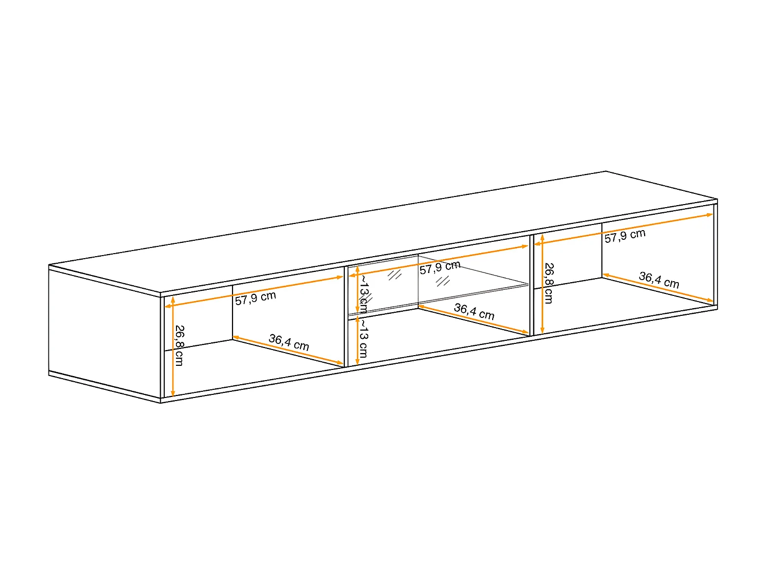 Meuble TV LED Design "Switch III" 180cm Naturel
