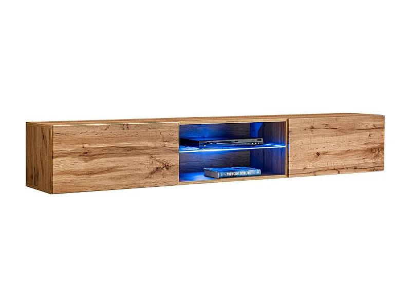 Meuble TV LED Design "Switch III" 180cm Naturel