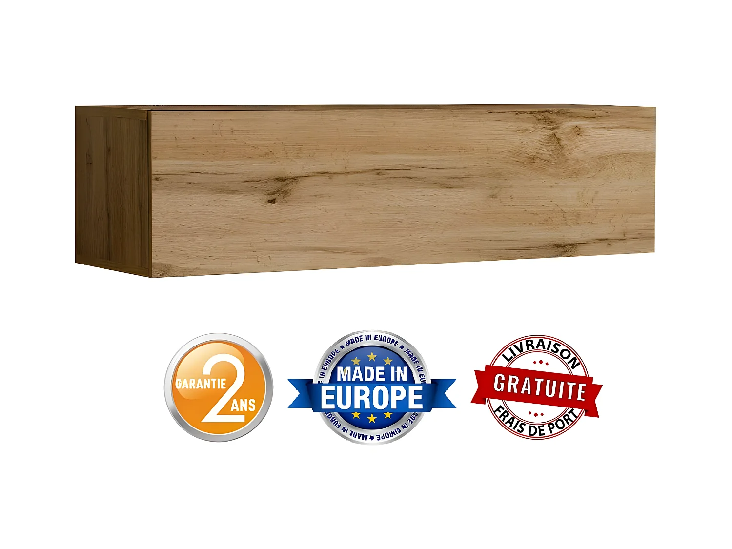 Banc TV Mural Design "Switch" 120cm Naturel