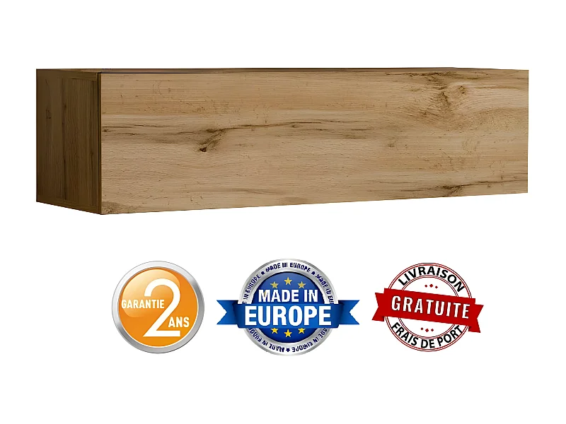 Banc TV Mural Design "Switch" 120cm Naturel