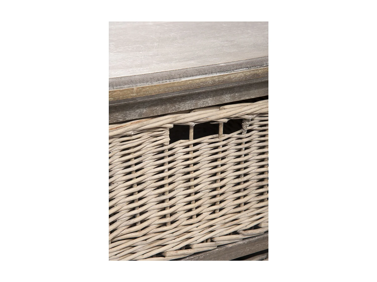 Meuble TV & 2 Paniers "Catherine" 120cm Naturel