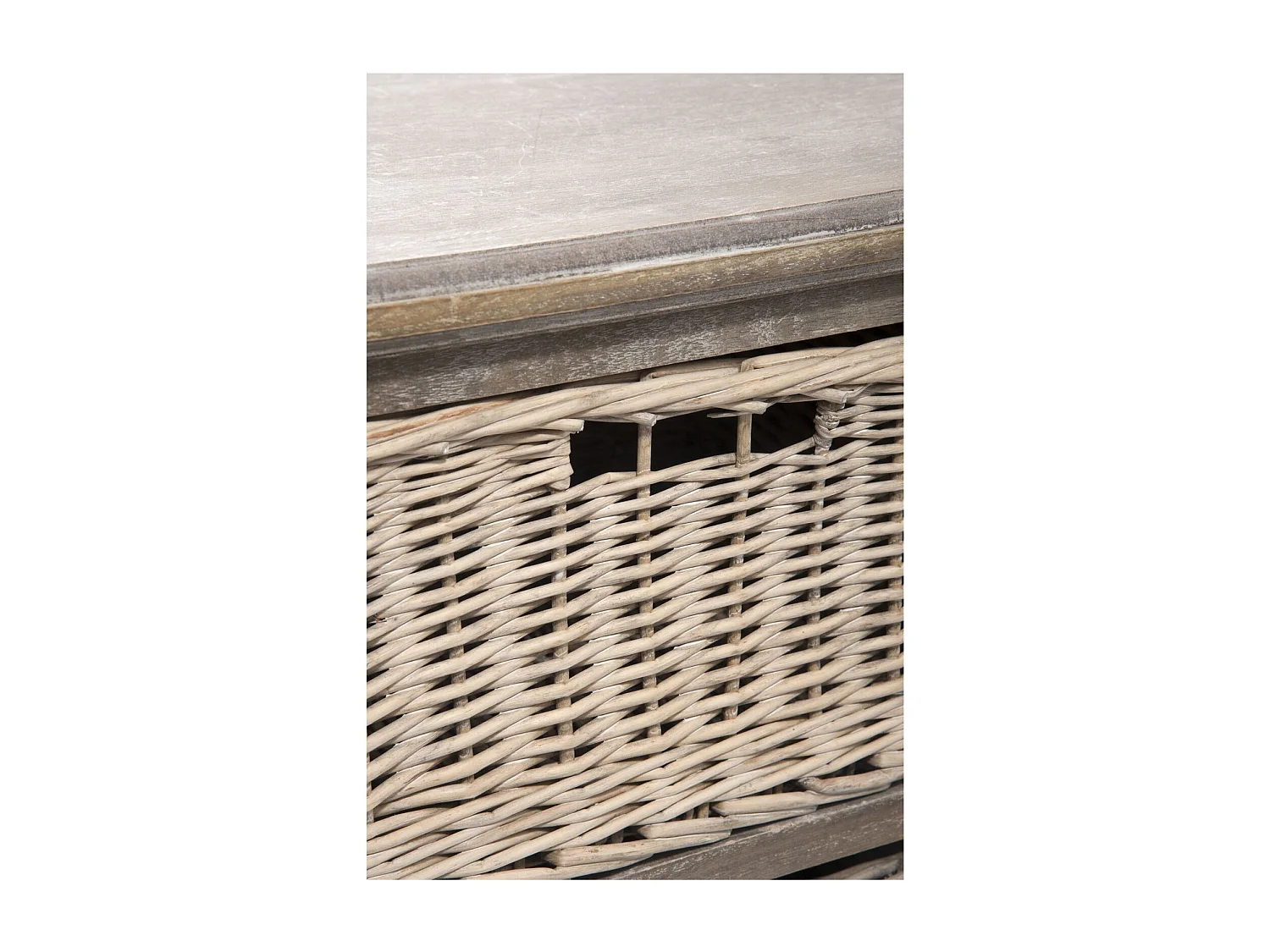 Meuble TV & 2 Paniers "Catherine" 120cm Naturel