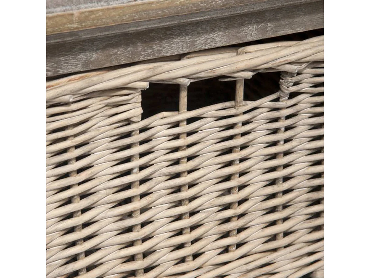 Meuble TV & 2 Paniers "Catherine" 120cm Naturel