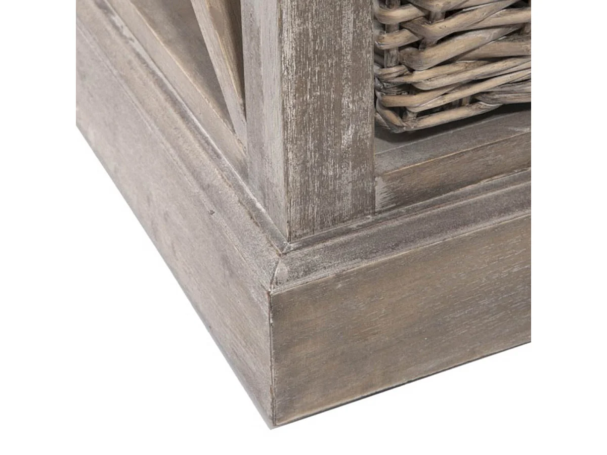 Meuble TV & 2 Paniers "Catherine" 120cm Naturel