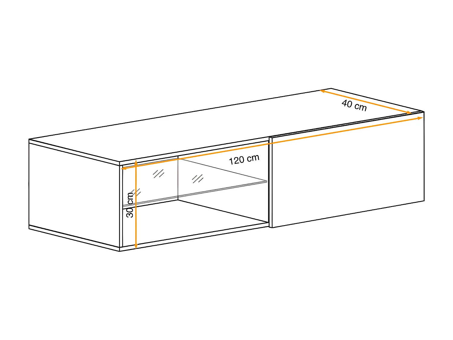 Meuble TV LED Design "Switch IV" 120cm Blanc