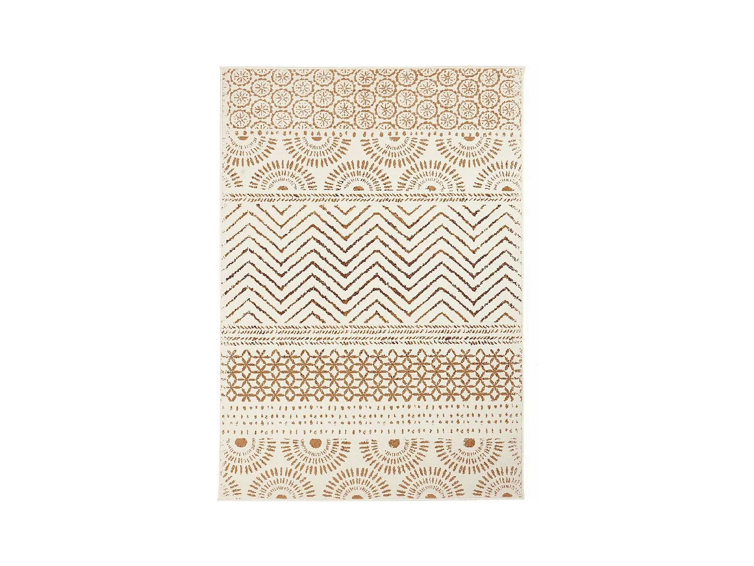 Tapis berbère 80x150 tissé motif ethnic LYN1 ORIENVAG crème