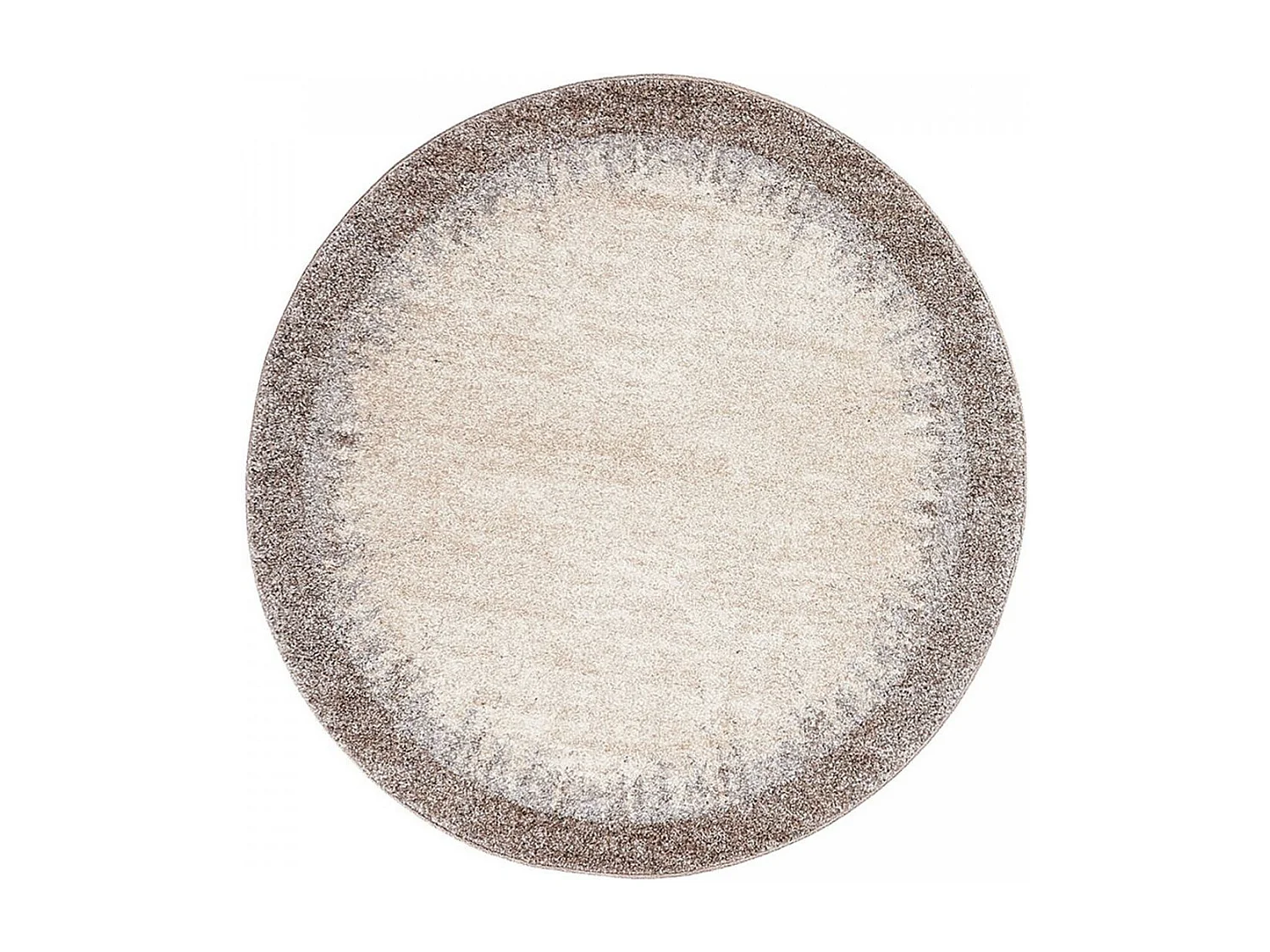 tapis salon Ø100cm tissé marron rond motif faux uni ELEGANT 03
