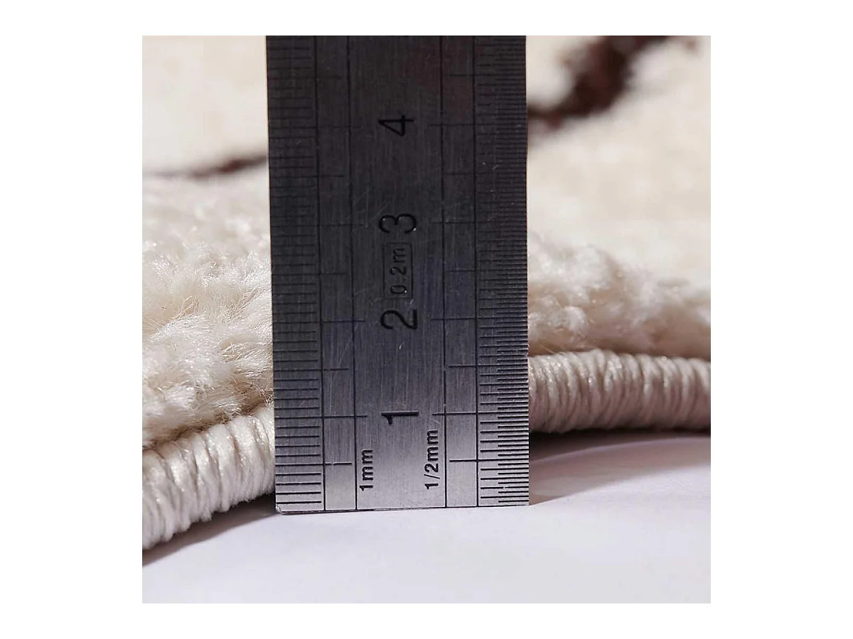 Tapis berbère 80x150 tissé motif ethnic LYN5 OURIKA ivoire