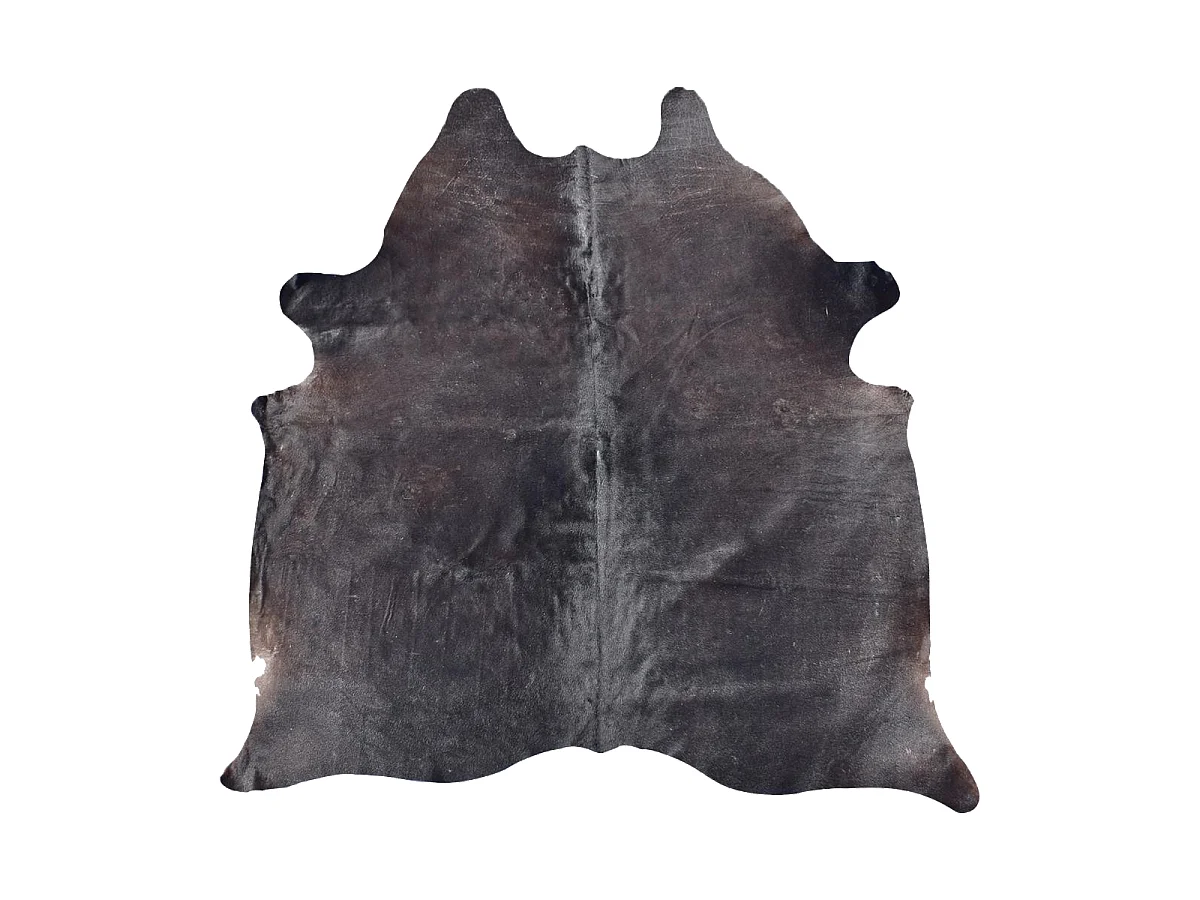 Tapis peau de vache 160x180 kilm fait à la main noir