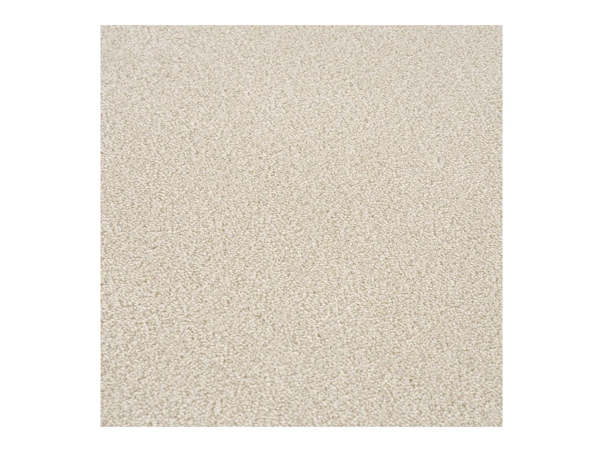 tapis salle de gym Ø200cm tissé crème rond motif uni NOSSA