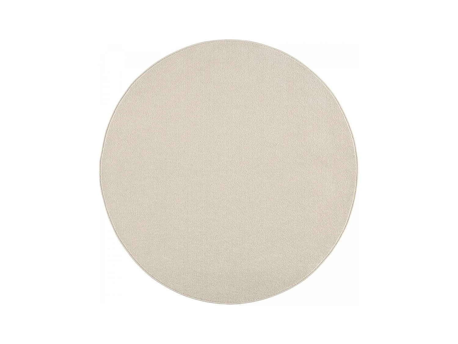tapis salle de gym Ø200cm tissé crème rond motif uni NOSSA