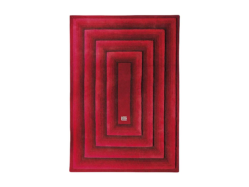 tapis salon 190x290 fait main en laine rouge rectangle METRO
