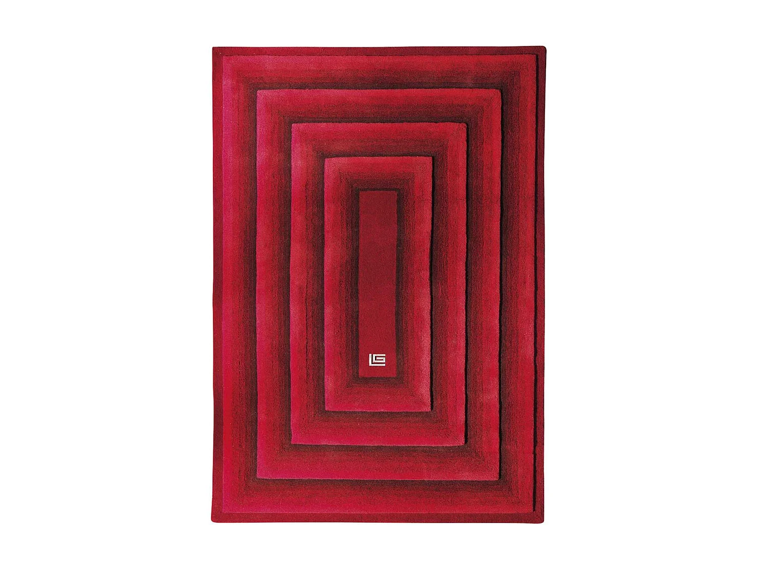 tapis salon 190x290 fait main en laine rouge rectangle METRO