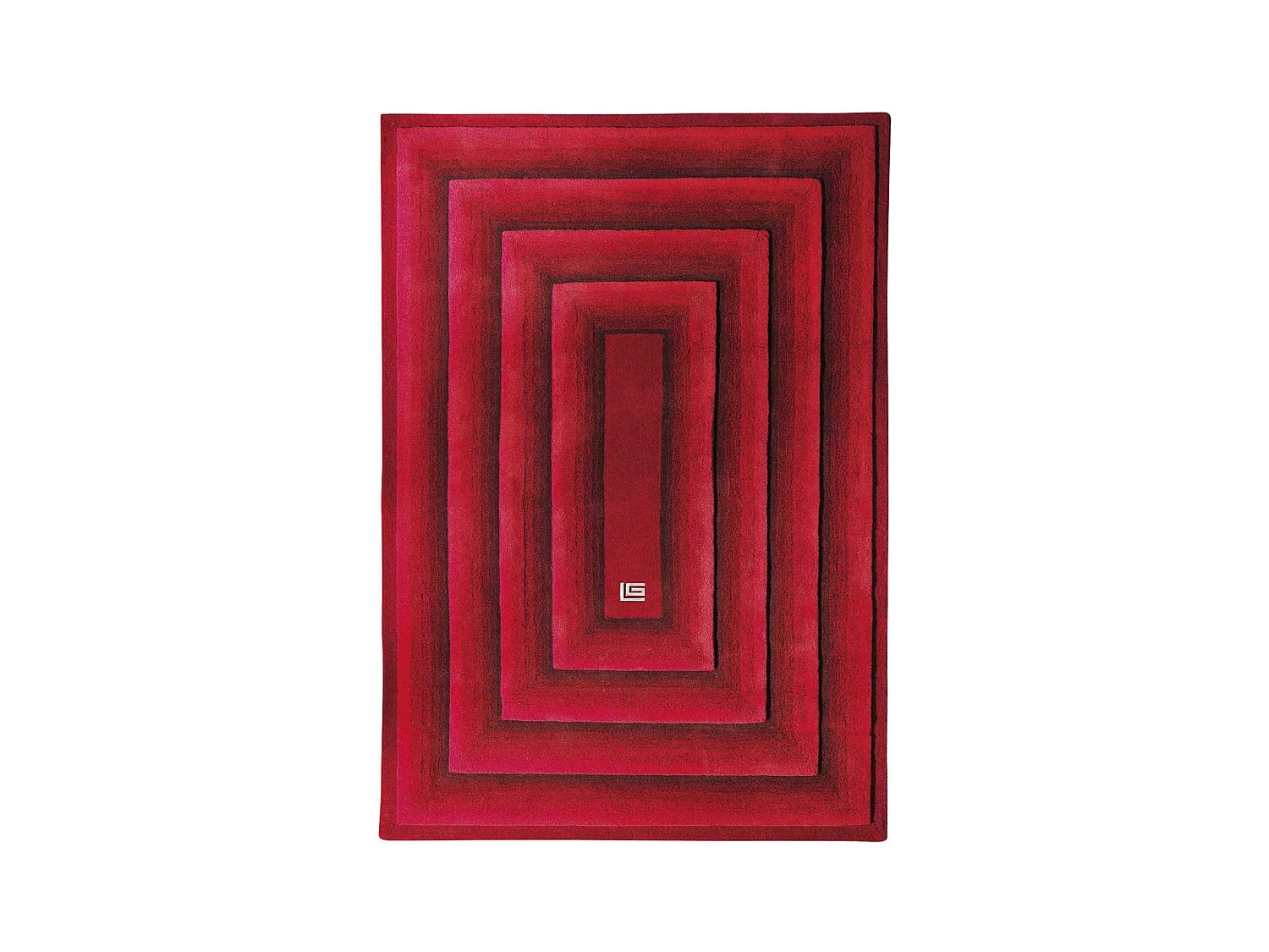 tapis salon 190x290 fait main en laine rouge rectangle METRO