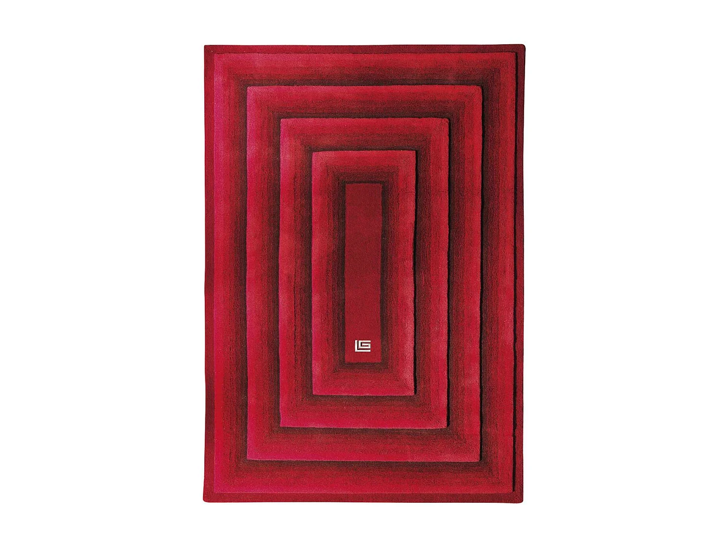 tapis salon 190x290 fait main en laine rouge rectangle METRO