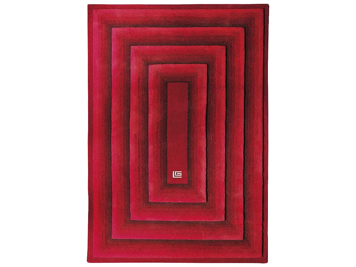 tapis salon 190x290 fait main en laine rouge rectangle METRO