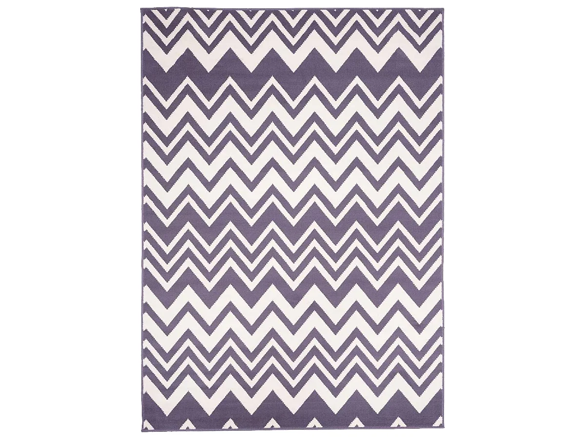 tapis chambre 60x110 tissé gris rectangle motif géométrique LYN1 VAGUES