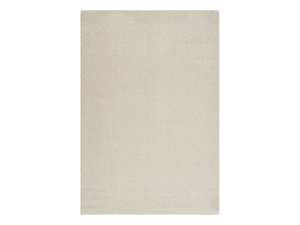 tapis chambre 120x170 tissé crème rectangle motif uni NOSSA