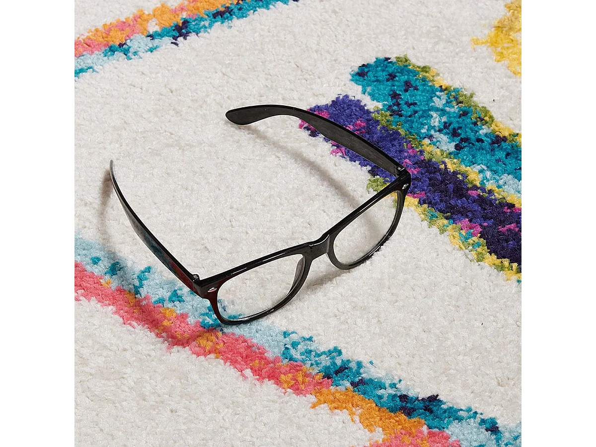 Tapis berbère 160x230 tissé motifs tribaux LYN5 OURIKA blanc