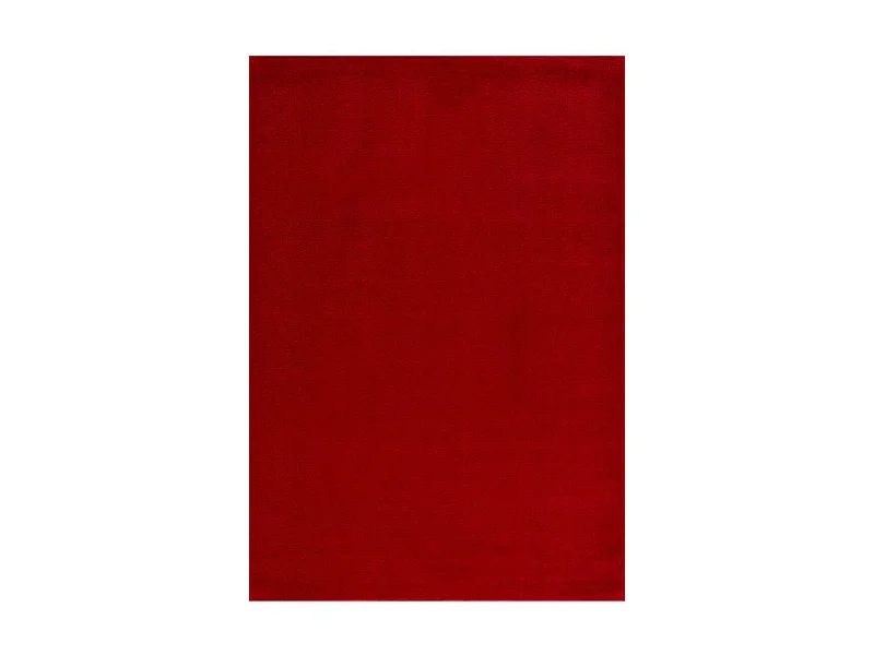 tapis salle à manger 200x290 tissé rouge rectangle motif uni NOSSA
