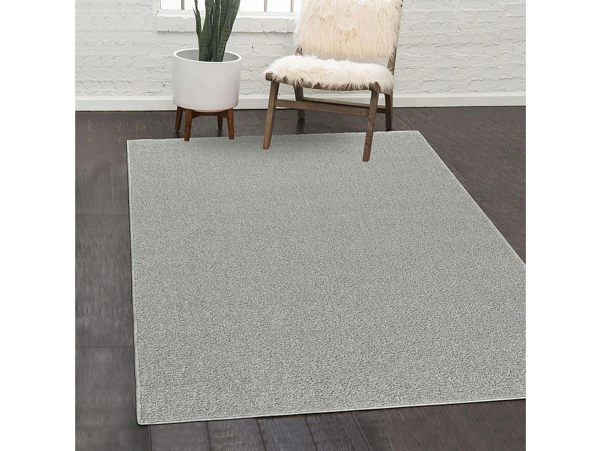 tapis salon 160x230 tissé crème rectangle motif uni SOULA