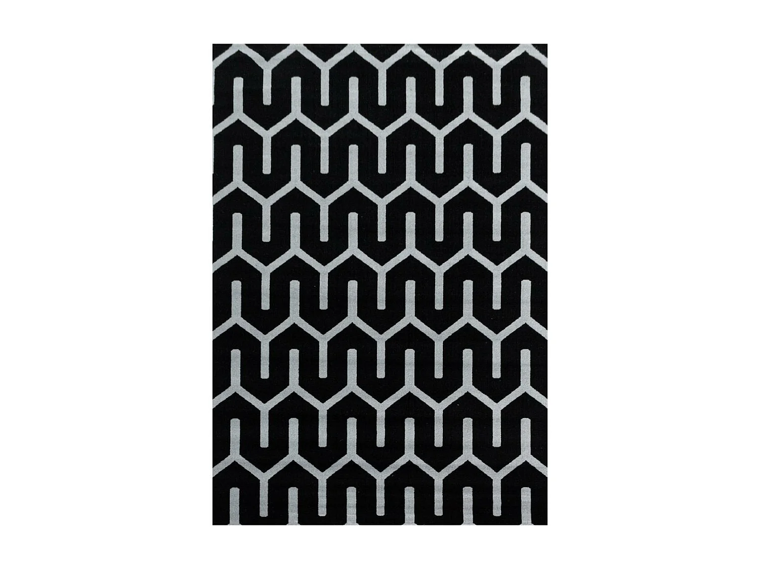 tapis grand salon 240x340 tissé noir et gris rectangle motif scandinave LISUVE