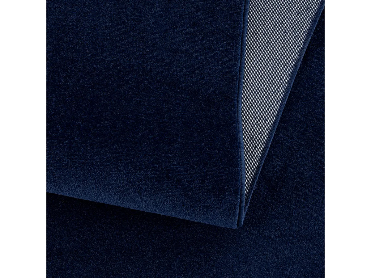 tapis salle de jeux Ø150cm tissé bleu marine rond motif uni NOSSA