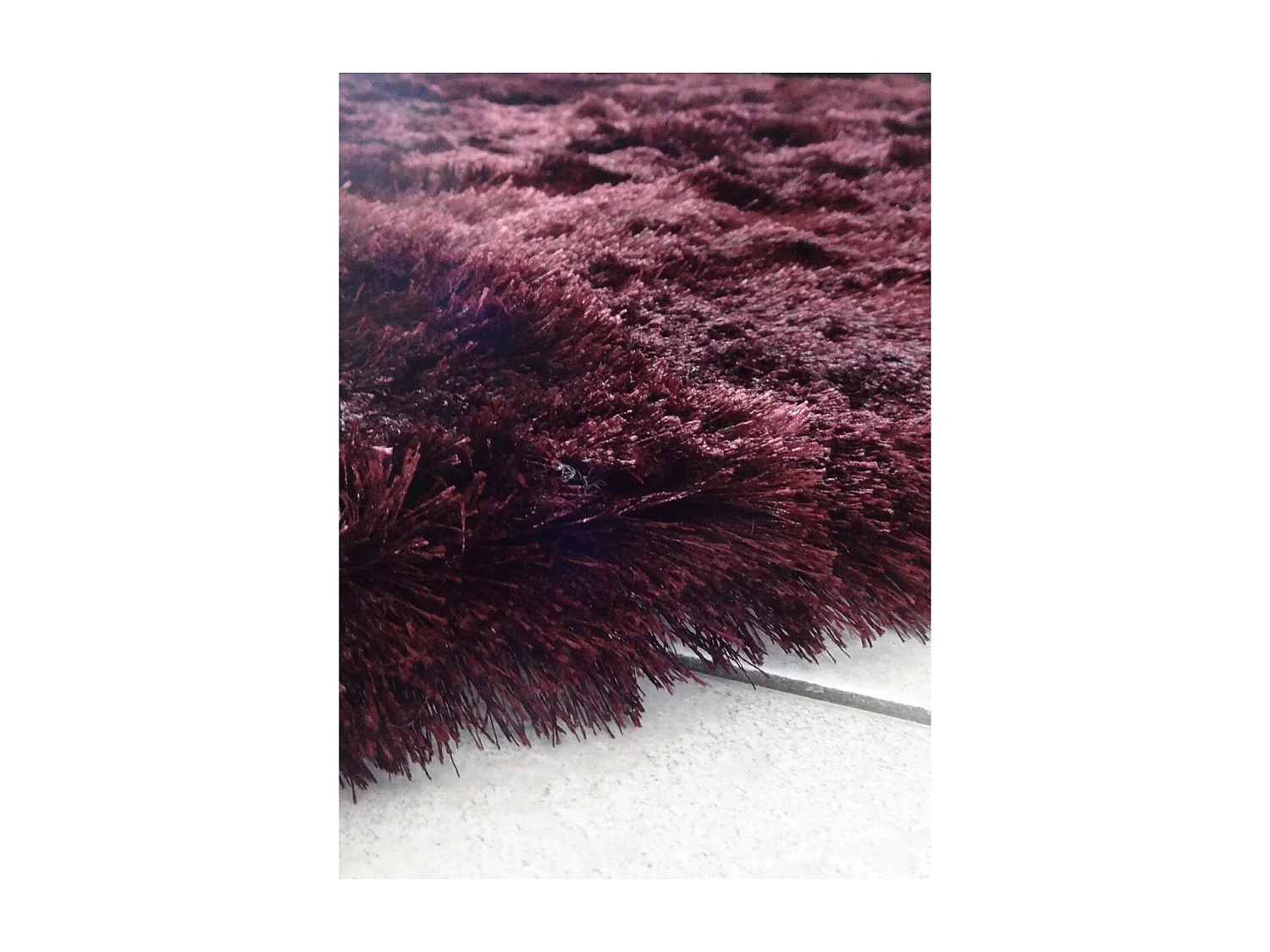 Tapis shaggy 200x290 rectangle fait main violet motif uni SG FIN