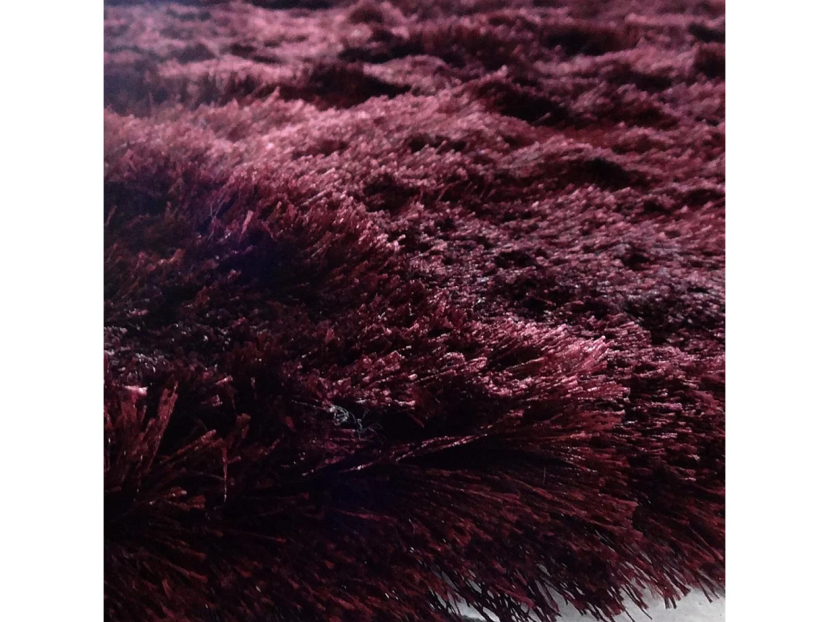 Tapis shaggy 200x290 rectangle fait main violet motif uni SG FIN